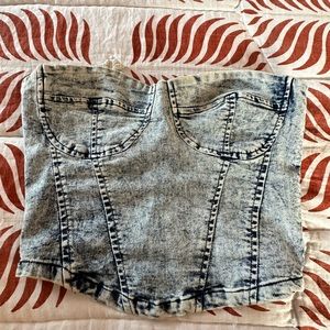 PrettyLittleThing Denim Corset Top